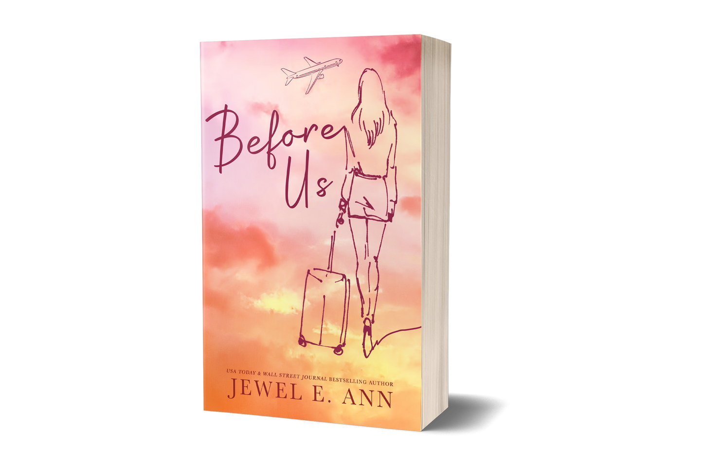 Paperback book mockup up of a cover of Before Us by Jewel E. Ann a contemporary romance.