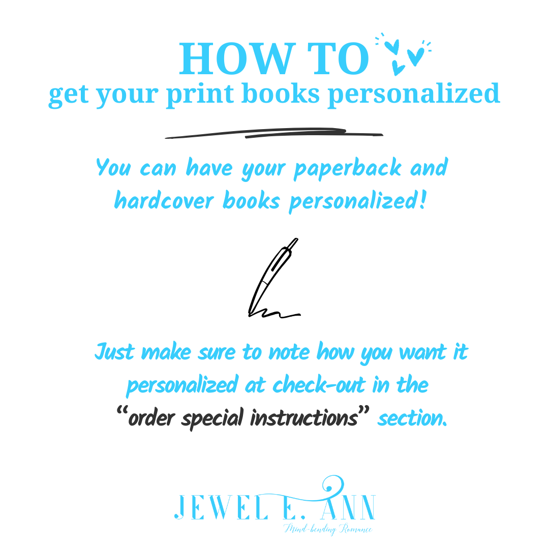 graphic explaining how to get print books that are ordered personalized. States to do so one just needs to put a note in the special instructions section at checkout with how they wish to have the book personalized.
