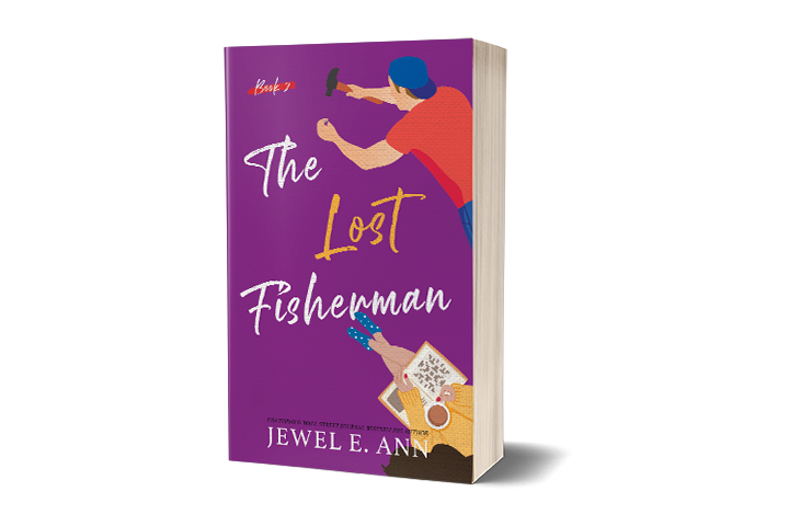 Paperback mockup up of a cover of The Lost Fisherman by Jewel E. Ann a new adult romance