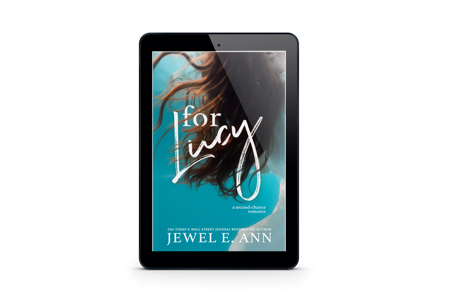 Ebook  reader mockup up of a cover of For Lucy by Jewel E. Ann a contemporary romance and women's fiction novel