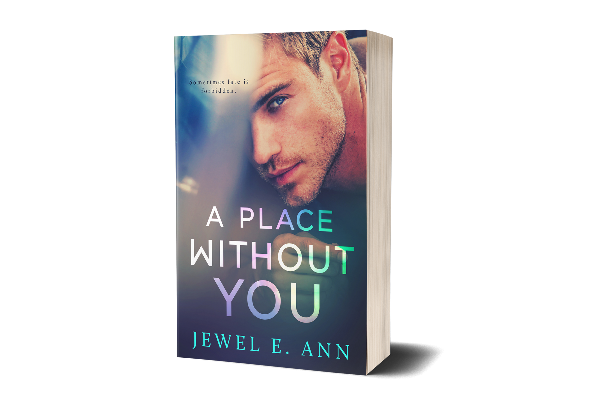 Paperback book mockup up of a cover of A Place Without You by Jewel E. Ann a new adult romance.