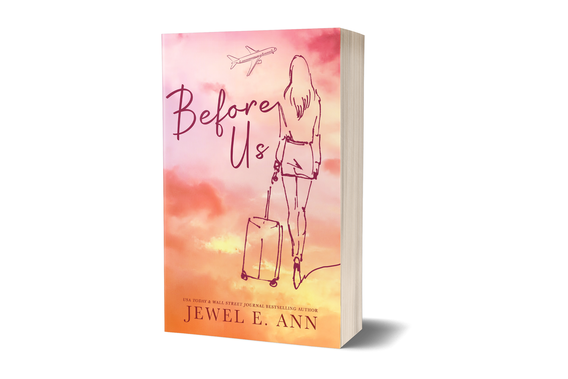 Paperback book mockup up of a cover of Before Us by Jewel E. Ann a contemporary romance.
