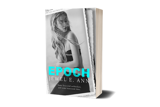 Paperback book mockup up of a cover of Epoch by Jewel E. Ann a contemporary romance novel