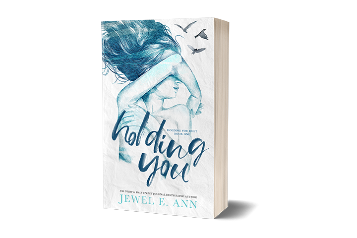 Paperback mockup of Holding You cover by Jewel E Ann, a contemporary romance