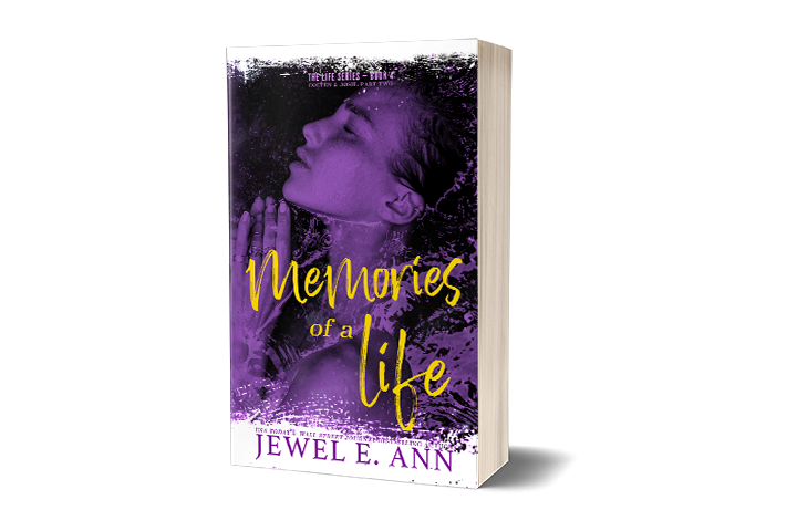 paperback mockup up of a cover of Memories of a Life by Jewel E. Ann romantic suspense 