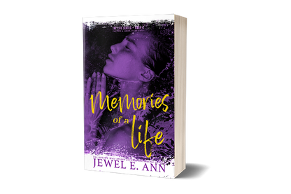 paperback mockup up of a cover of Memories of a Life by Jewel E. Ann romantic suspense 