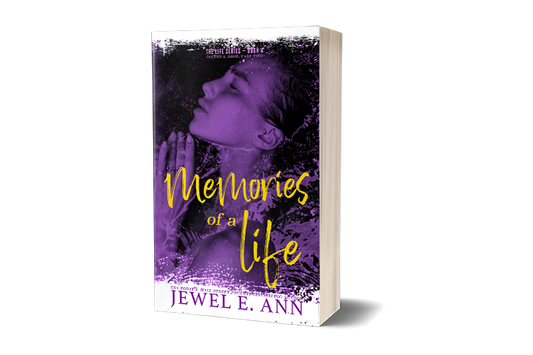 paperback mockup up of a cover of Memories of a Life by Jewel E. Ann romantic suspense 