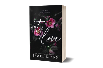 paperback mockup of the Out of Love cover by Jewel E Ann, a romantic suspense 