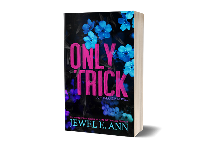 paperback mockup of the cover of Only Trick by Jewel E Ann, a contemporary romance