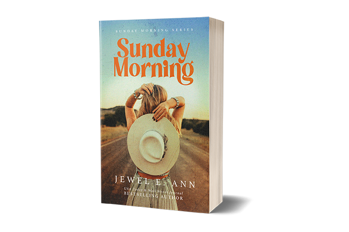 Paperback book mockup up of the person cover of Sunday Morning by Jewel E. Ann a new adult romance.