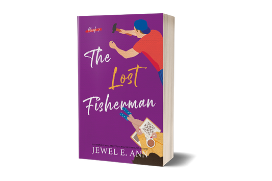 Paperback mockup up of a cover of The Lost Fisherman by Jewel E. Ann a new adult romance
